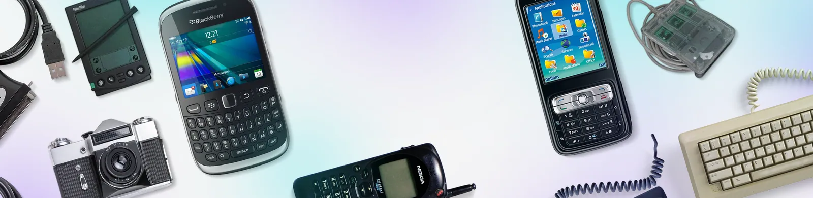 A collection of old electronic devices ready to be recycled